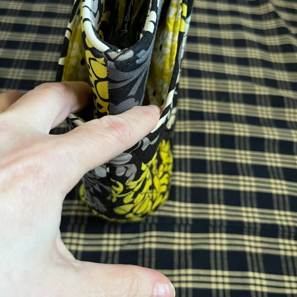 Vera Bradley Retired “Baroque” Handbag--Yellow, Gray, Black--Wraparound Pockets - Picture 4 of 16